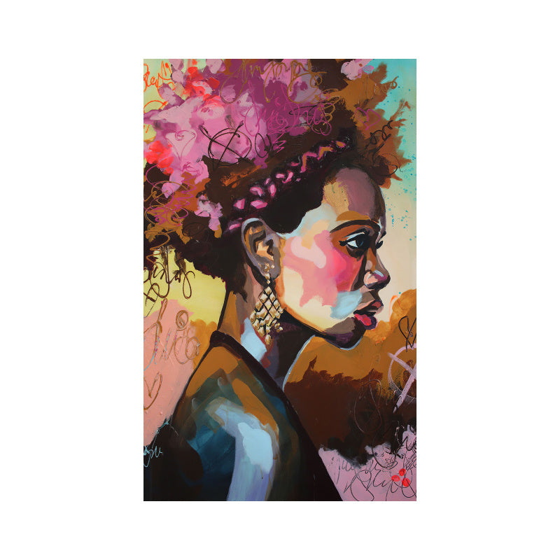 Colorful African girl canvas art