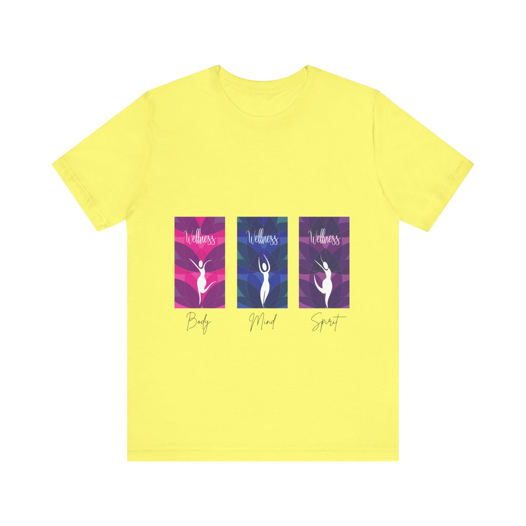 Wellness Body Mind Spirit Unisex Jersey Short Sleeve Tee