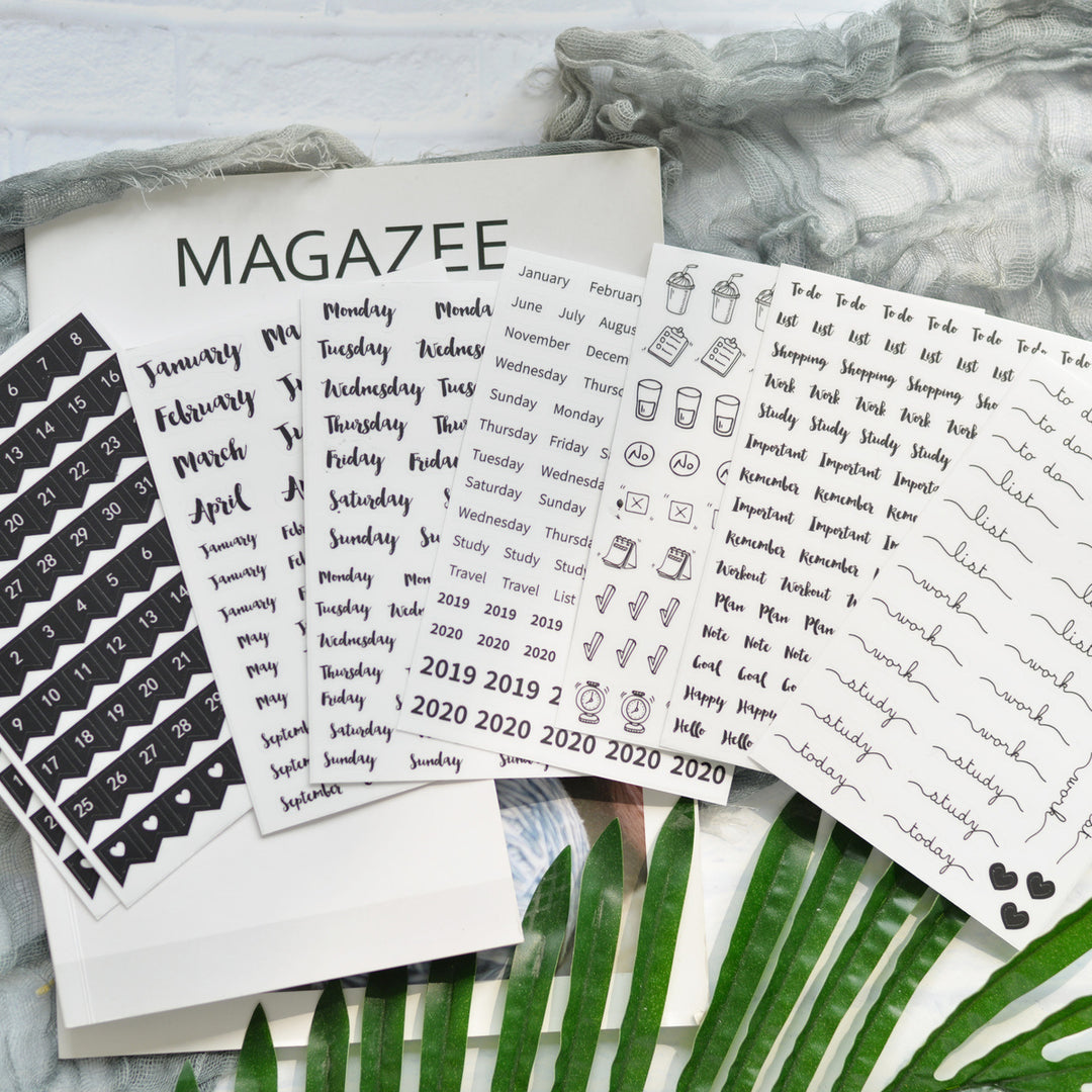 Decorative stickers for notebooks