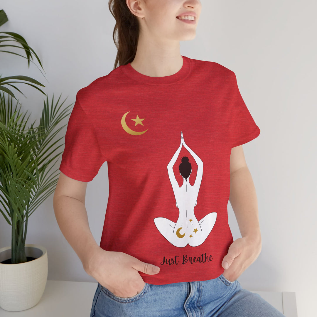 Just Breathe Moon Unisex Jersey Short Sleeve Tee