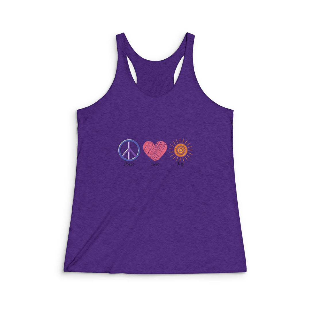 Peace Love Joy Women's Tri-Blend Racerback Tank