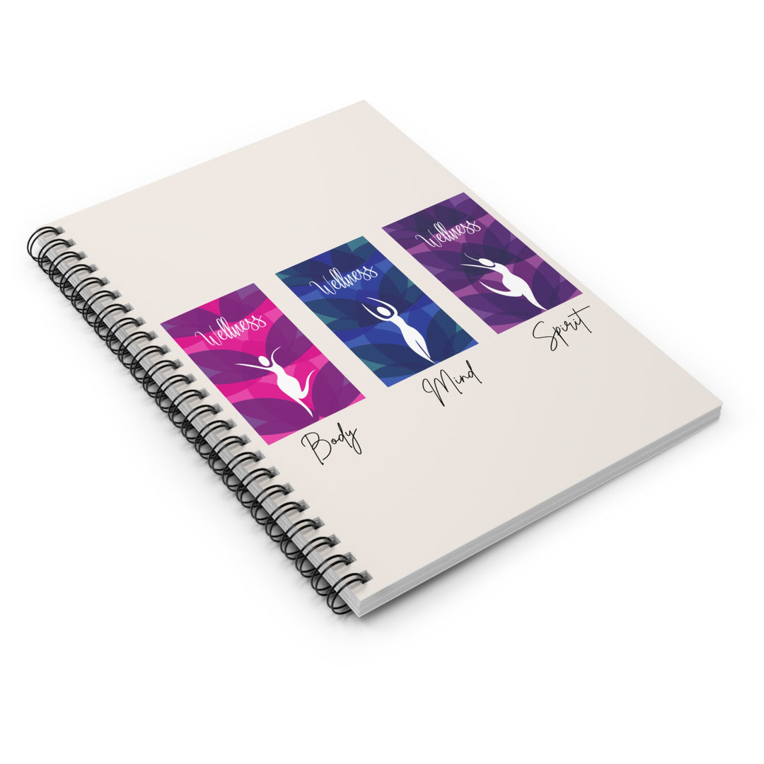 Wellness Body Mind Spirit Spiral Journal - Ruled Line