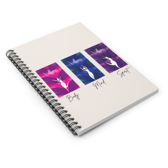 Wellness Body Mind Spirit Spiral Journal - Ruled Line