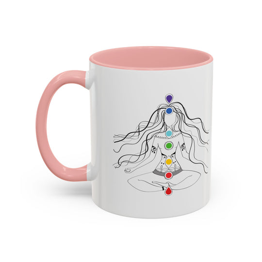 Whimsical Chakra Girl Accent Coffee Mug, 11oz