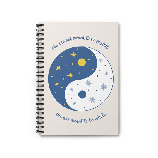 We Are Not Meant To Be Perfect Yin Yang Spiral Journal - Ruled Line