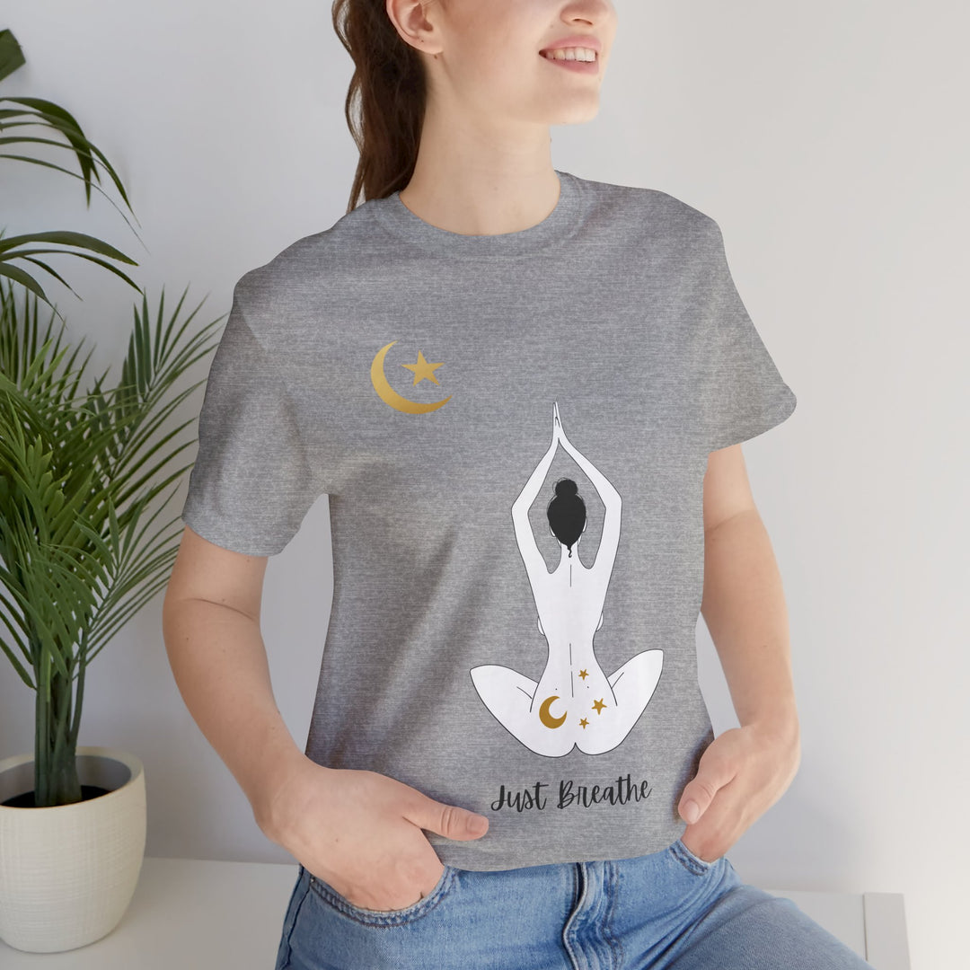 Just Breathe Moon Unisex Jersey Short Sleeve Tee