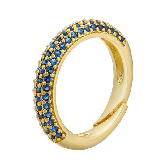 Micro Inlaid Zircon Multicolor Colorful Crystals Ring