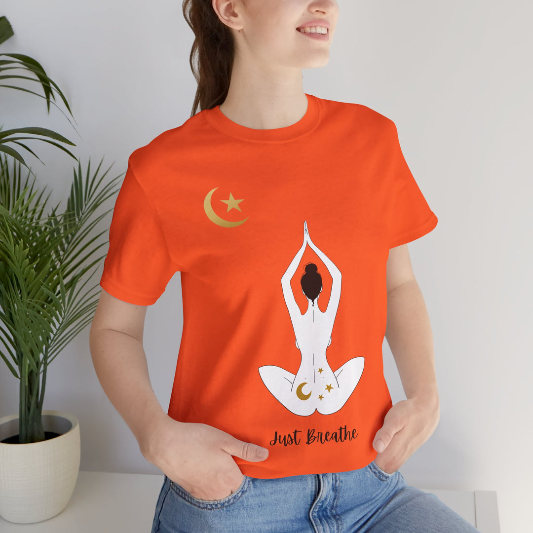 Just Breathe Moon Unisex Jersey Short Sleeve Tee