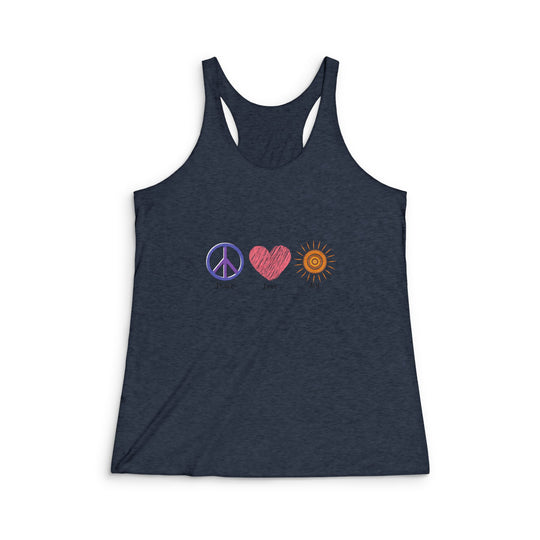 Peace Love Joy Women's Tri-Blend Racerback Tank
