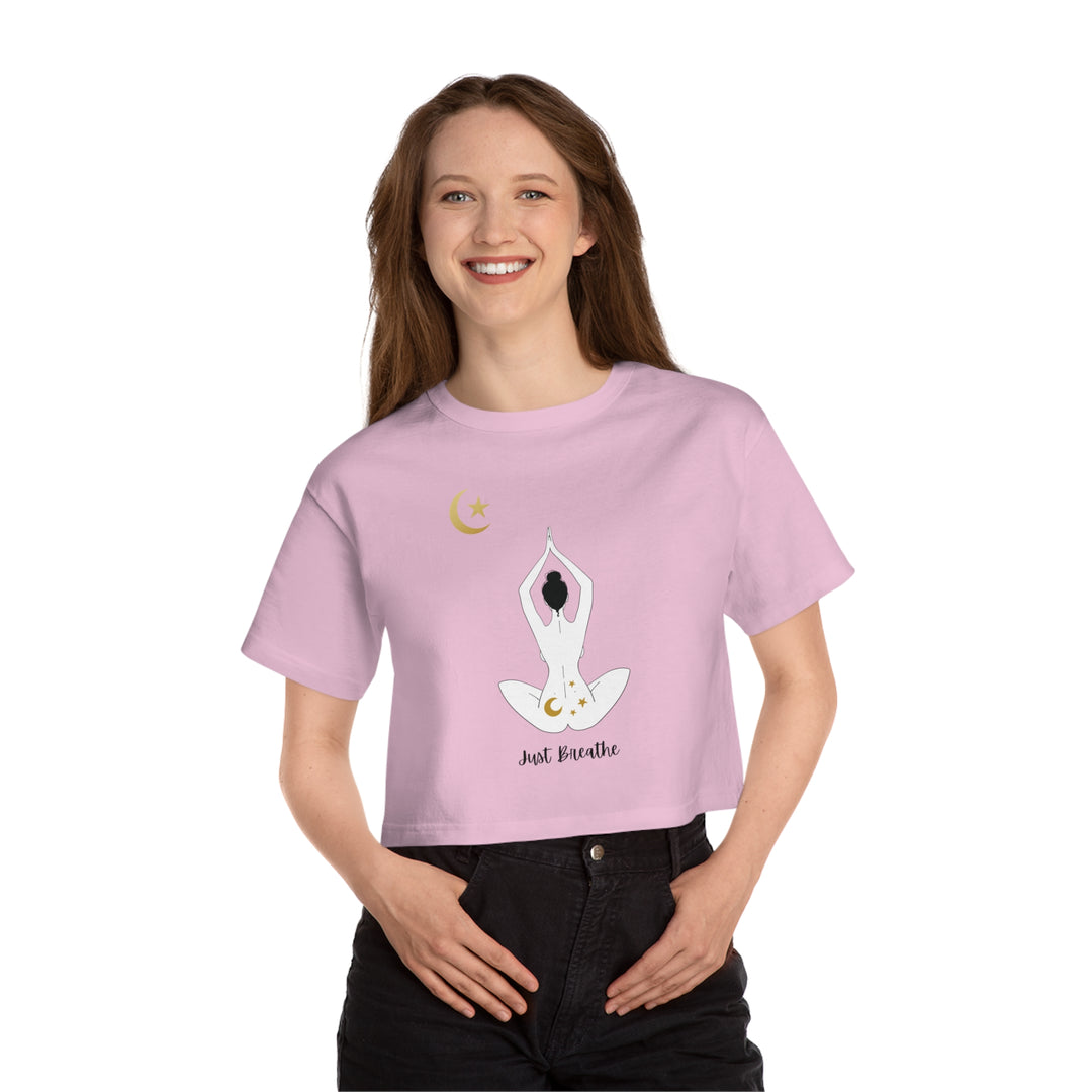 Just Breathe Moon Champion Women's Heritage Cropped T-Shirt