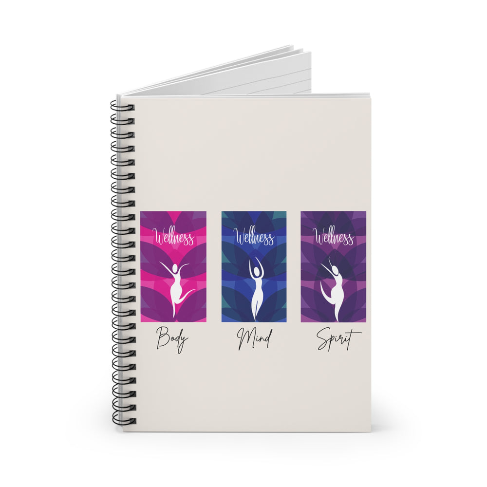 Wellness Body Mind Spirit Spiral Journal - Ruled Line