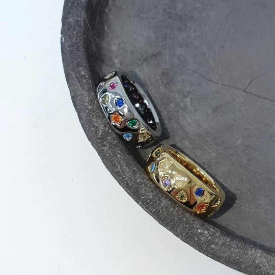 Fashion Crystal Colorful Crystals XINGX Metal Ring
