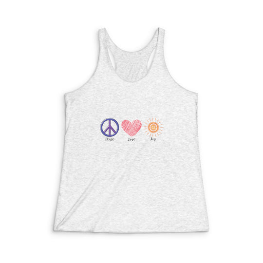 Peace Love Joy Women's Tri-Blend Racerback Tank