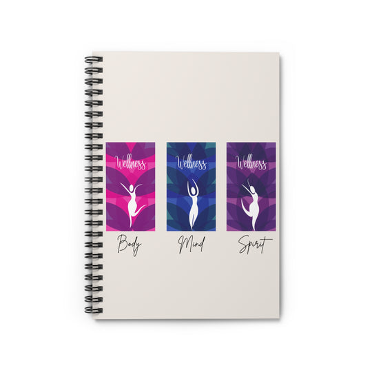 Wellness Body Mind Spirit Spiral Journal - Ruled Line