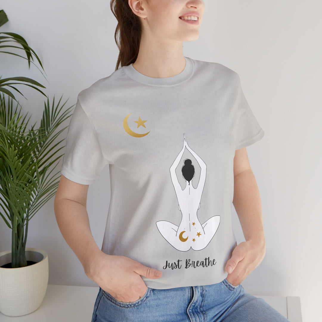 Just Breathe Moon Unisex Jersey Short Sleeve Tee