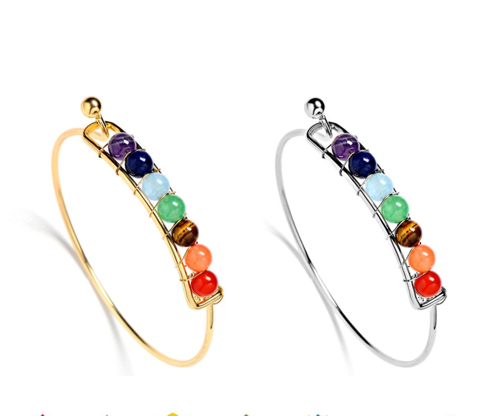 Colorful Chakra Yoga Copper Plated Bracelet