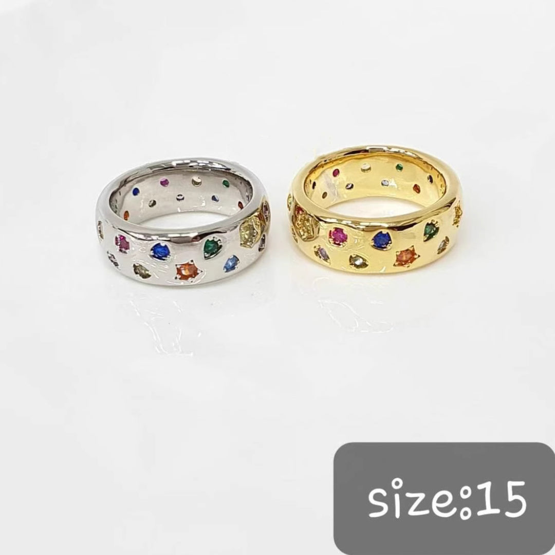 Fashion Crystal Colorful Crystals XINGX Metal Ring
