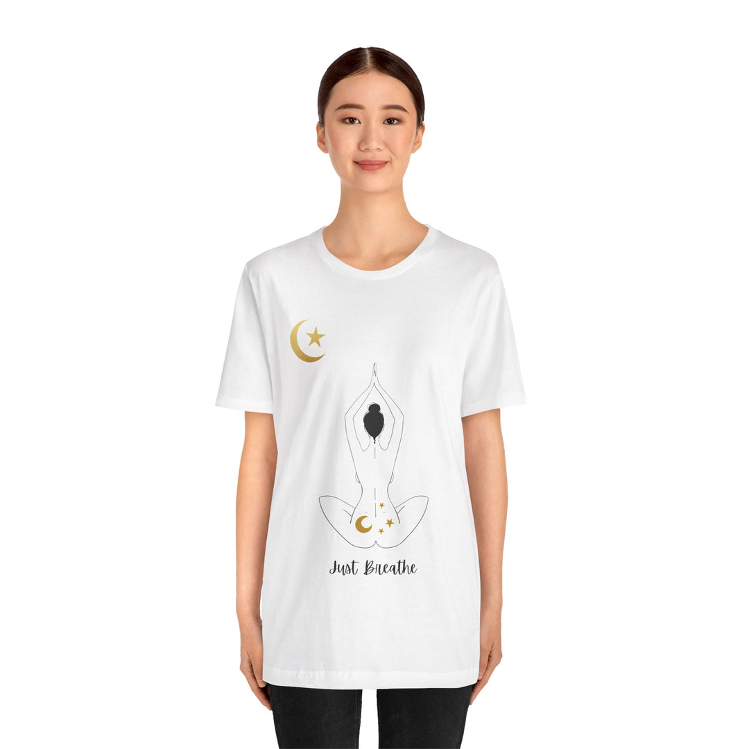 Just Breathe Moon Unisex Jersey Short Sleeve Tee