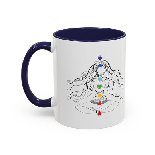 Whimsical Chakra Girl Accent Coffee Mug, 11oz