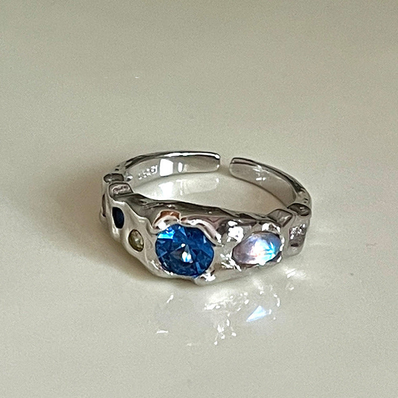 Irregular Colorful Crystals Zircon Ring For Women