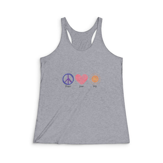 Peace Love Joy Women's Tri-Blend Racerback Tank
