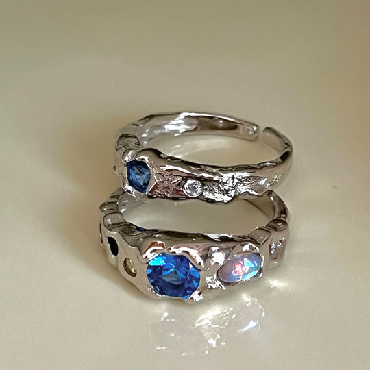 Irregular Colorful Crystals Zircon Ring For Women