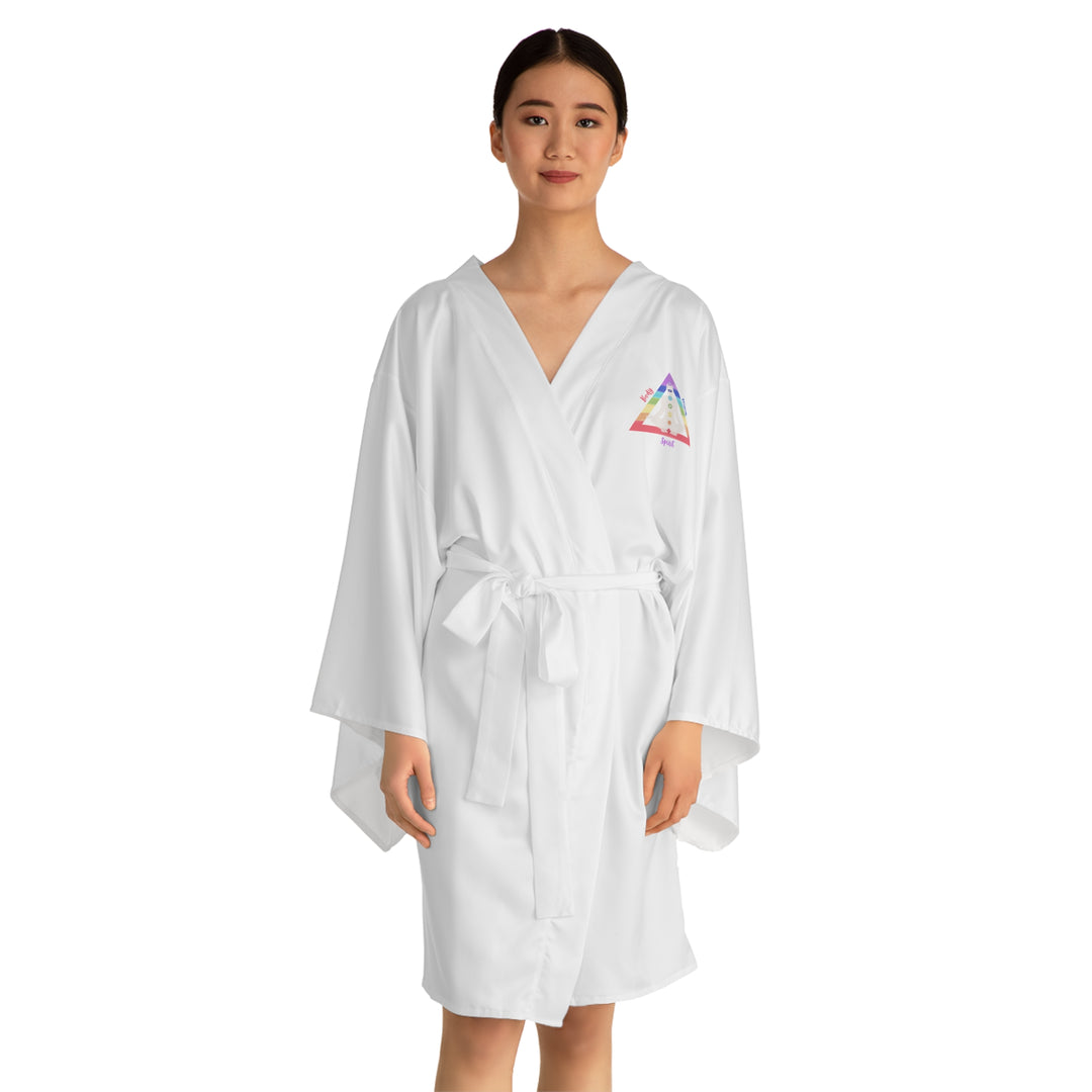 Triangle Connect, Body, Mind, Spirit Long Sleeve Kimono Robe