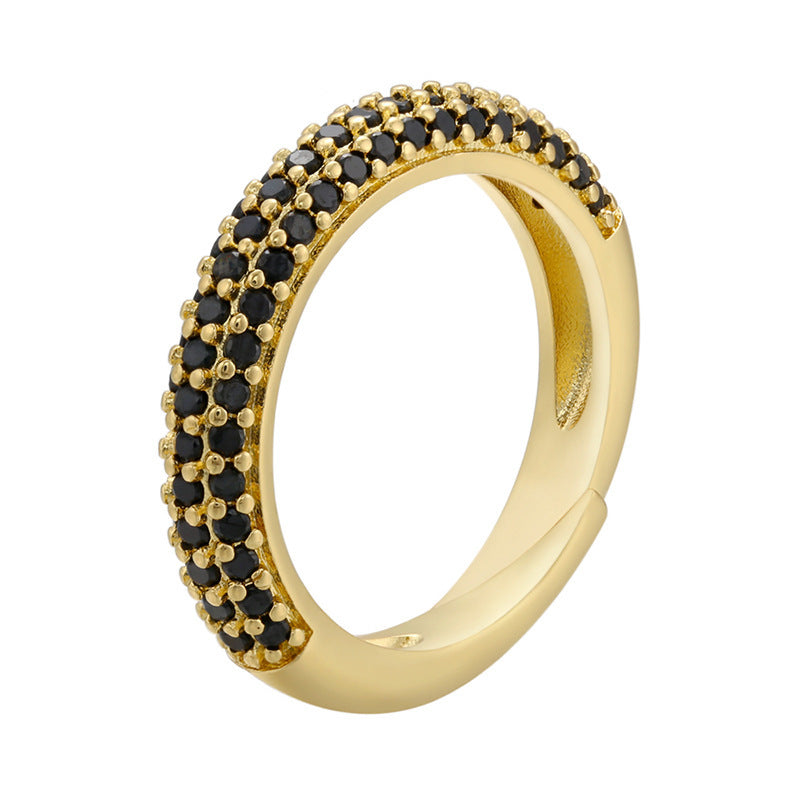 Micro Inlaid Zircon Multicolor Colorful Crystals Ring