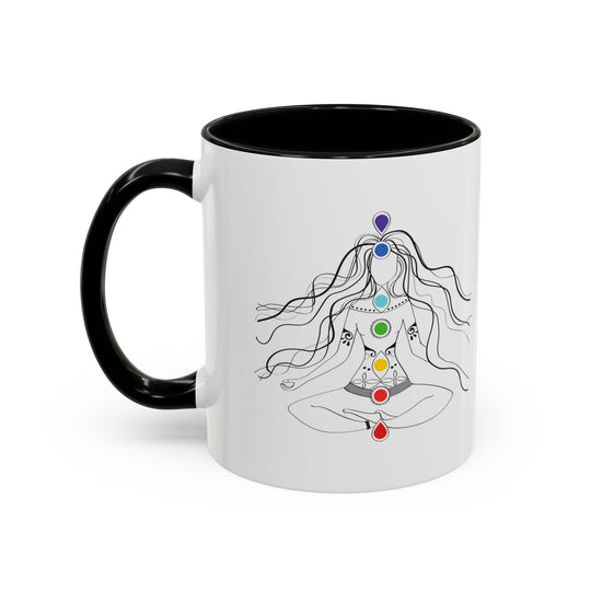 Whimsical Chakra Girl Accent Coffee Mug, 11oz