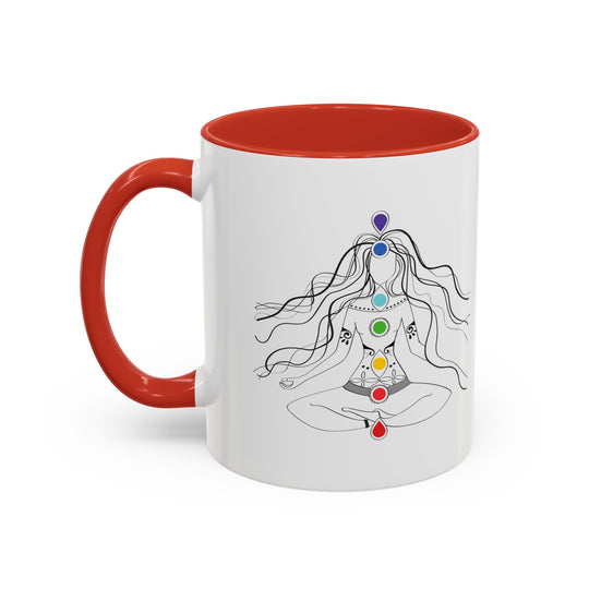 Whimsical Chakra Girl Accent Coffee Mug, 11oz