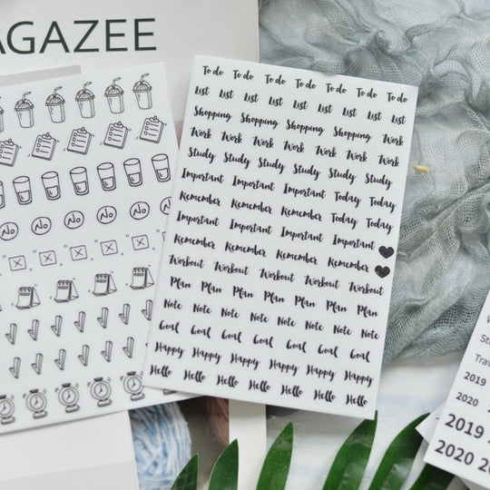 Decorative stickers for notebooks