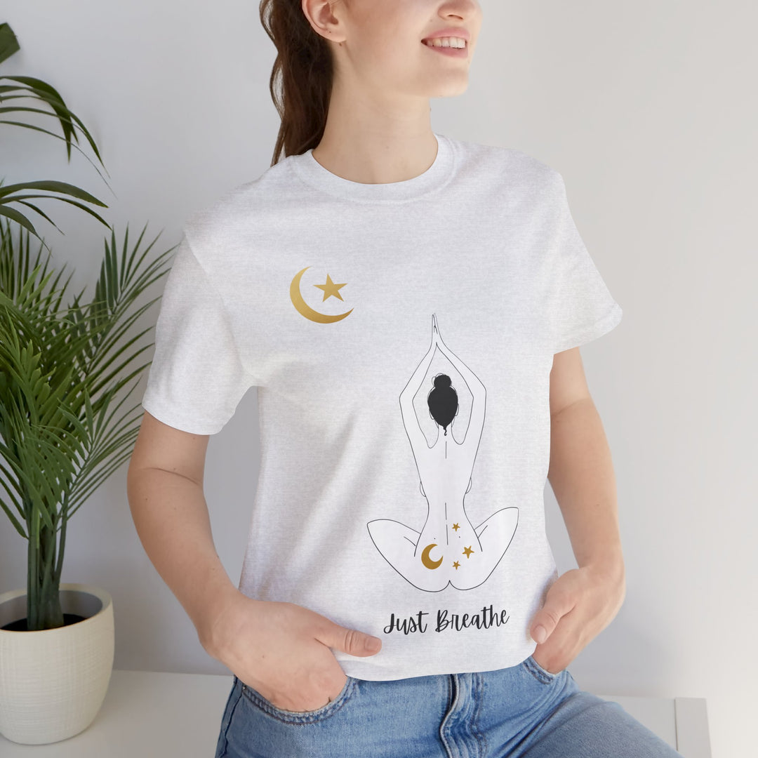 Just Breathe Moon Unisex Jersey Short Sleeve Tee