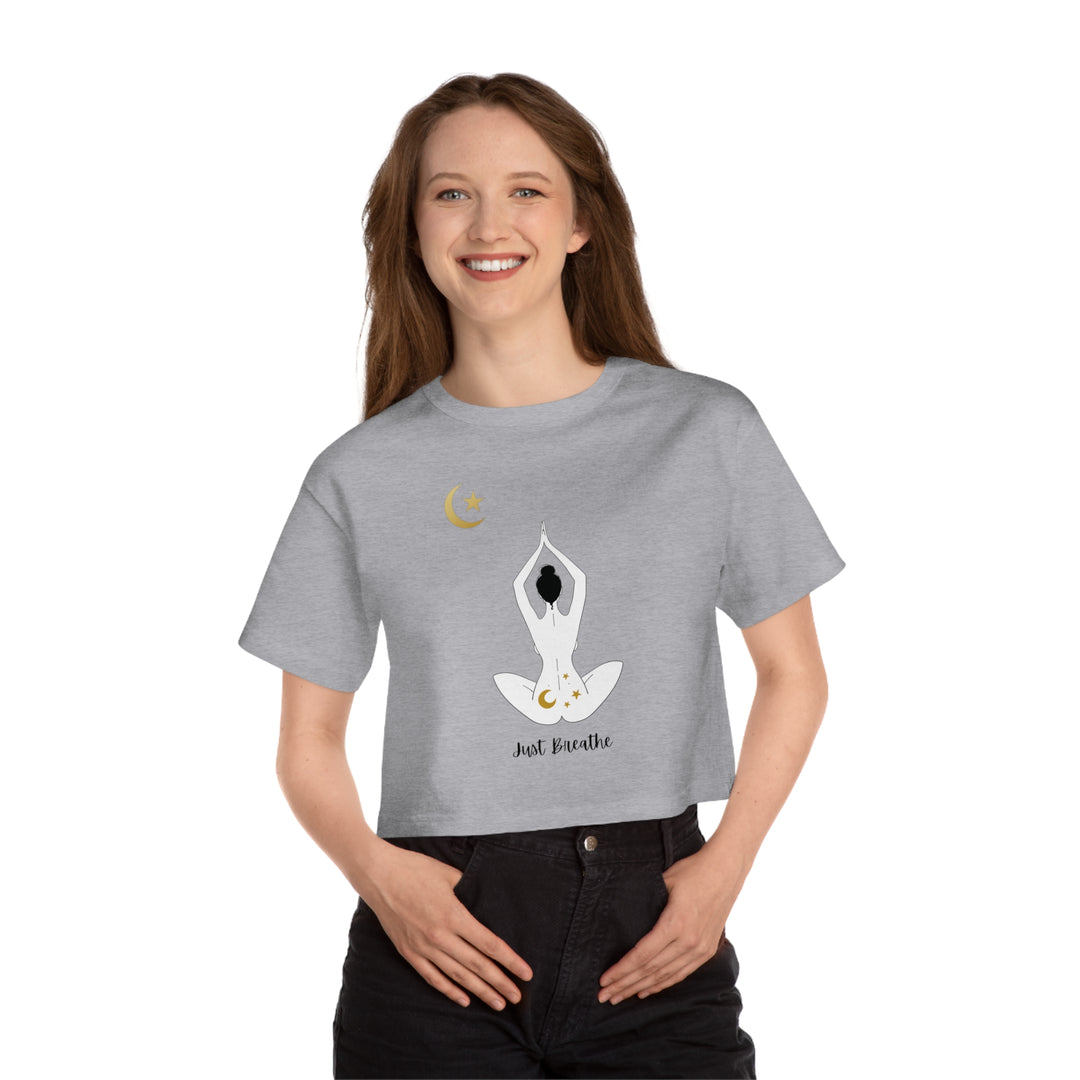 Just Breathe Moon Champion Women's Heritage Cropped T-Shirt