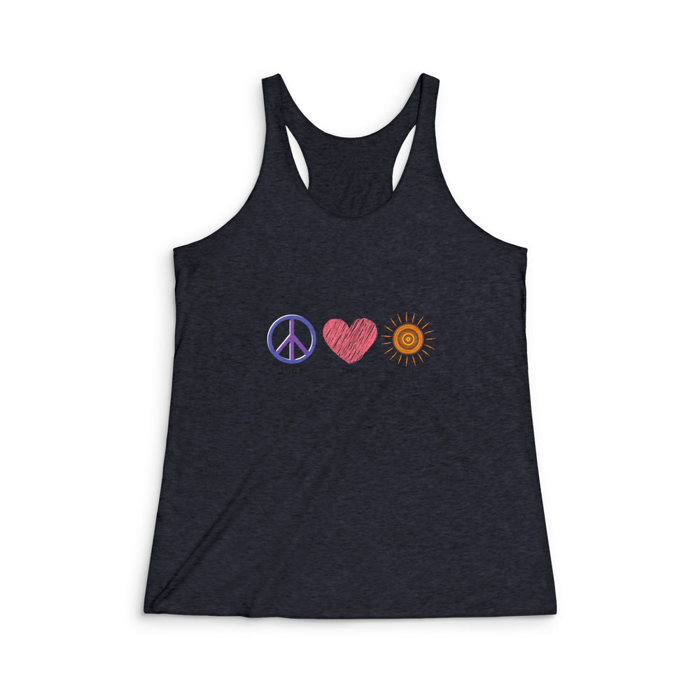 Peace Love Joy Women's Tri-Blend Racerback Tank
