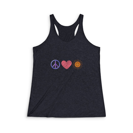 Peace Love Joy Women's Tri-Blend Racerback Tank