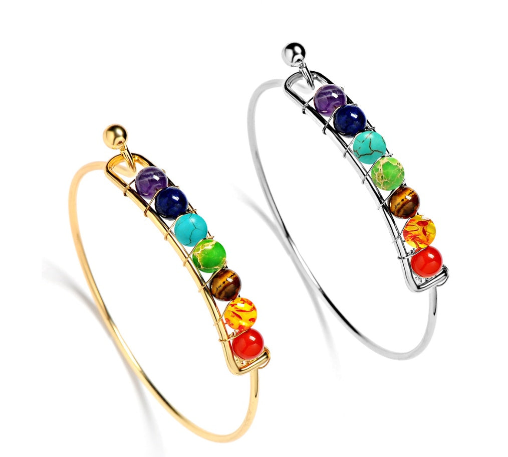 Colorful Chakra Yoga Copper Plated Bracelet