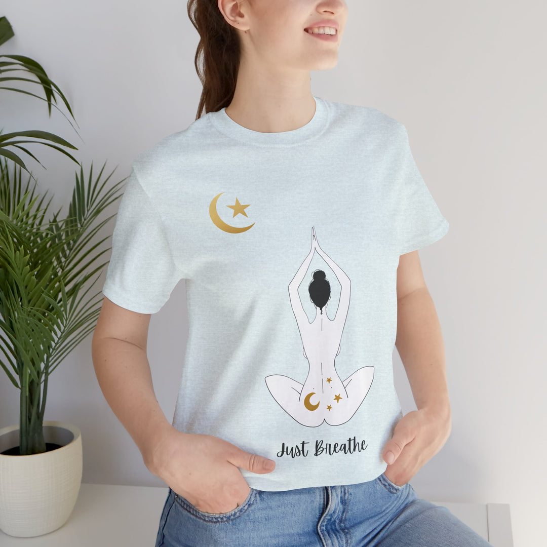 Just Breathe Moon Unisex Jersey Short Sleeve Tee