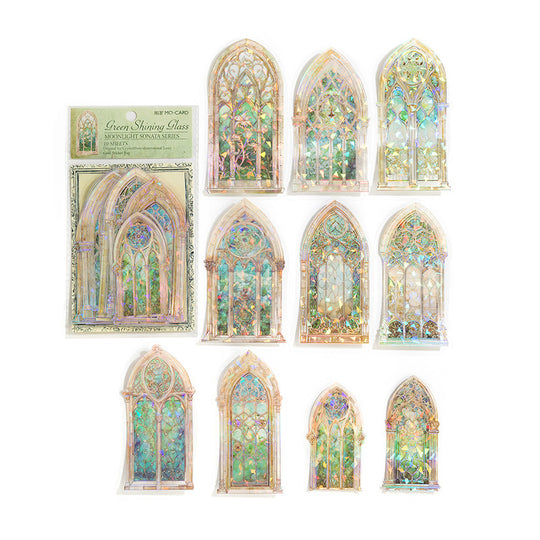 Mocard PET Laser Gold Sticker Package Stickers For Journals 6 Models