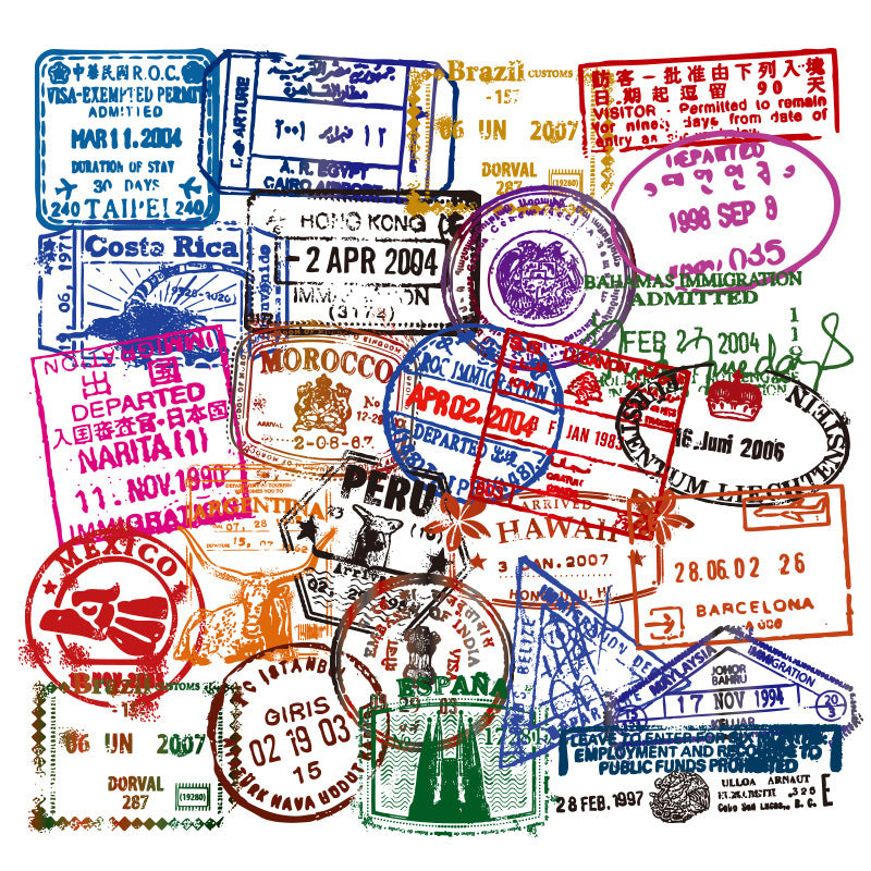50-pack Of Transparent Vintage Postmark Travel Travel Journals