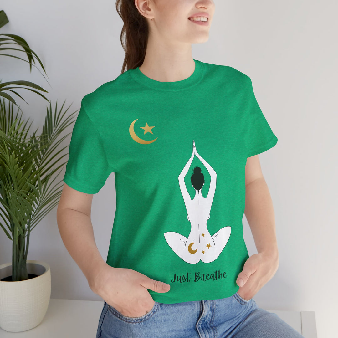 Just Breathe Moon Unisex Jersey Short Sleeve Tee