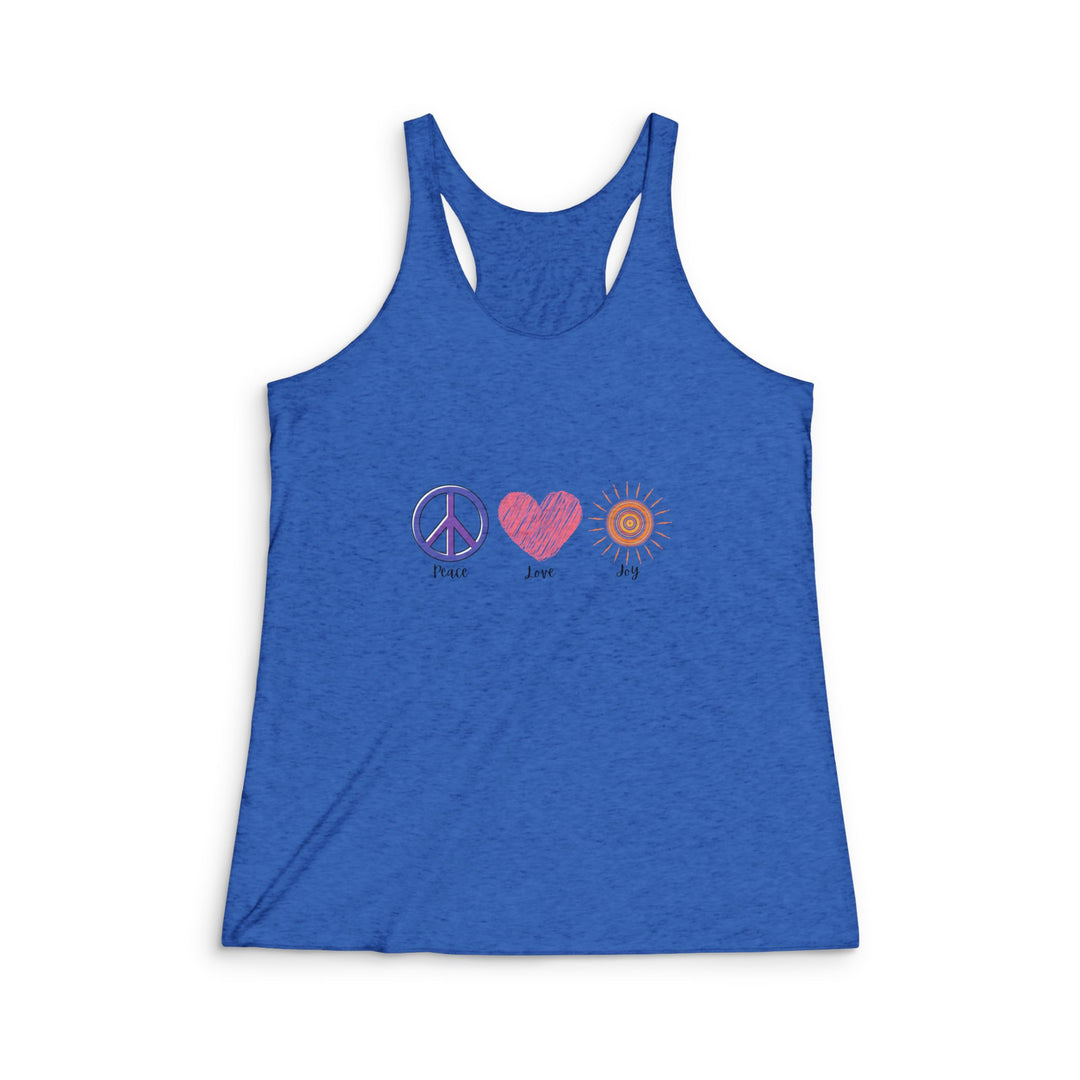 Peace Love Joy Women's Tri-Blend Racerback Tank