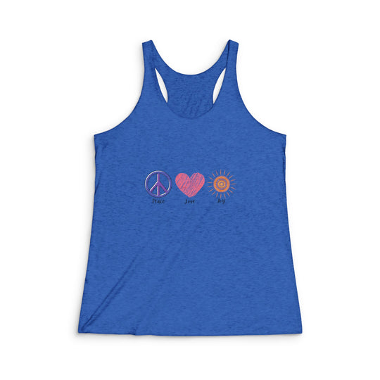 Peace Love Joy Women's Tri-Blend Racerback Tank