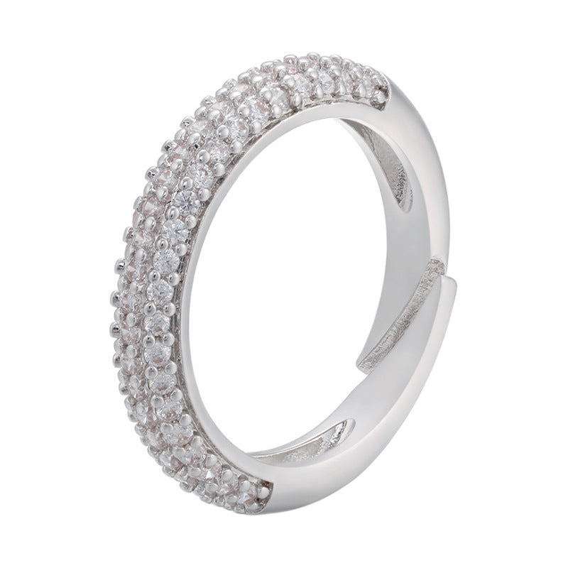Micro Inlaid Zircon Multicolor Colorful Crystals Ring