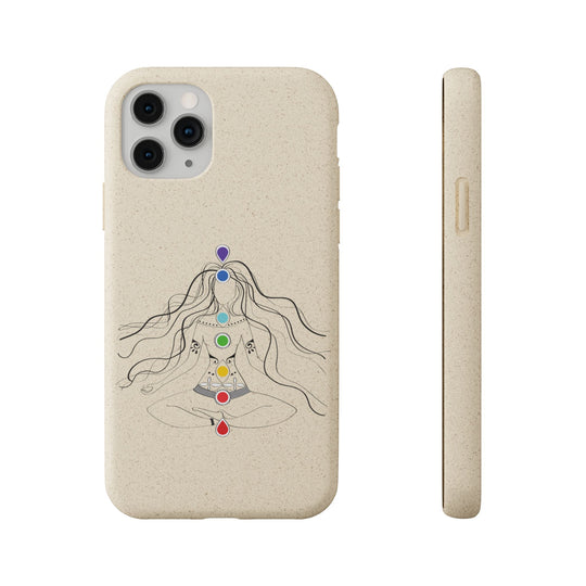 Whimsical Chakra Girl Biodegradable Case