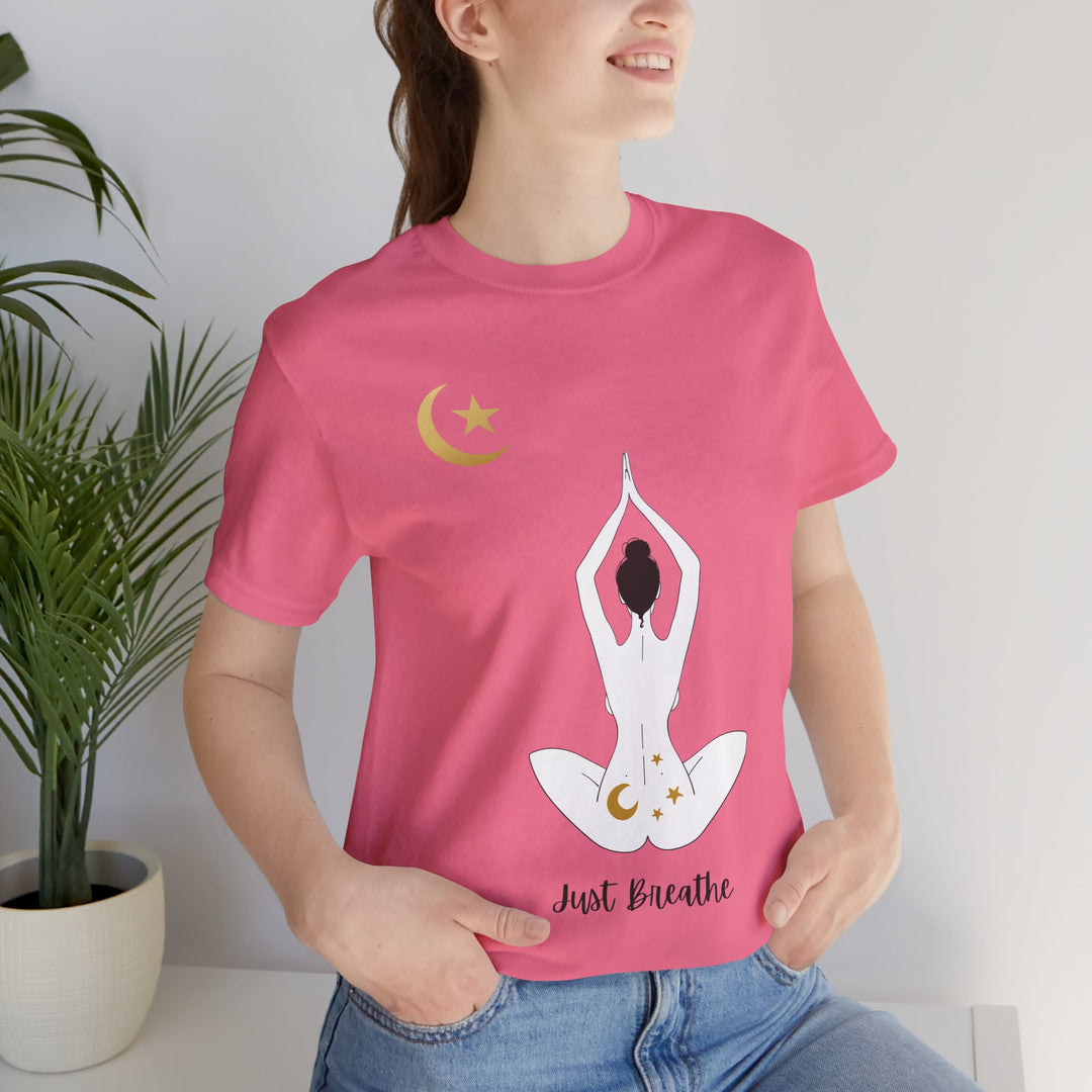 Just Breathe Moon Unisex Jersey Short Sleeve Tee