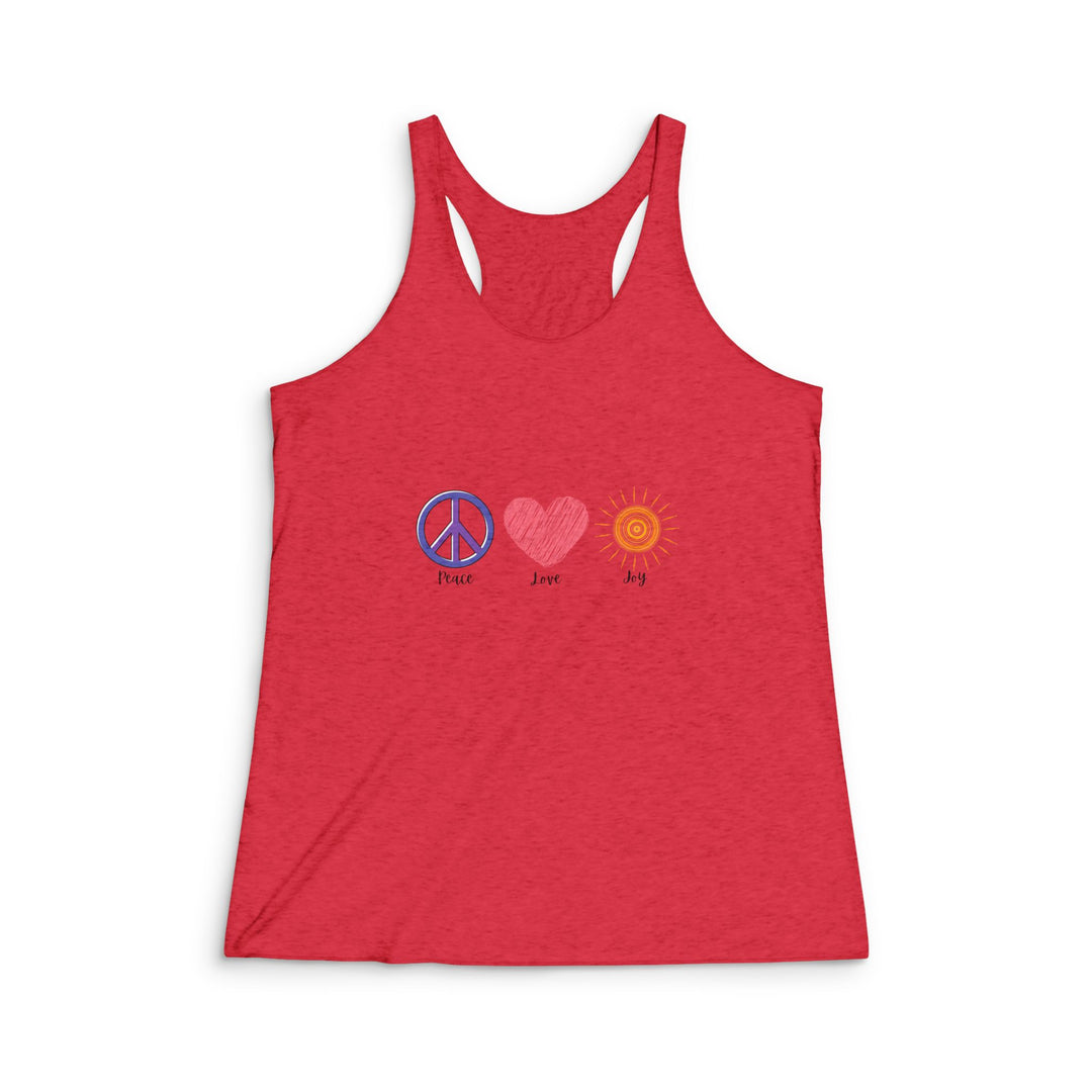 Peace Love Joy Women's Tri-Blend Racerback Tank