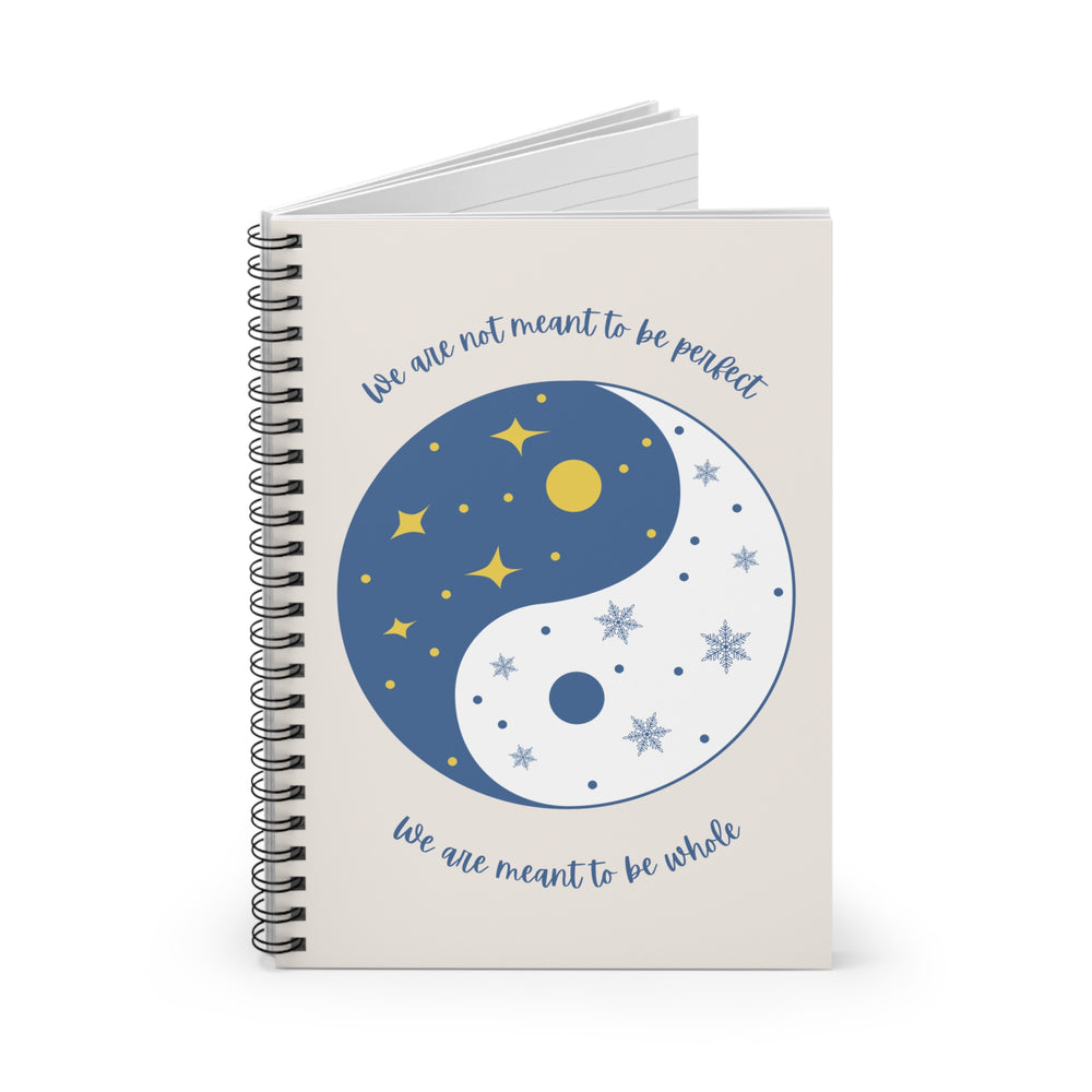 We Are Not Meant To Be Perfect Yin Yang Spiral Journal - Ruled Line