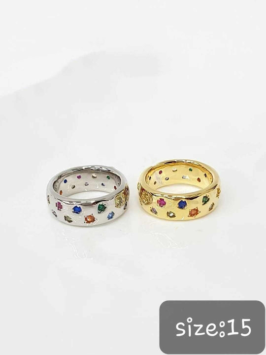 Fashion Crystal Colorful Crystals XINGX Metal Ring