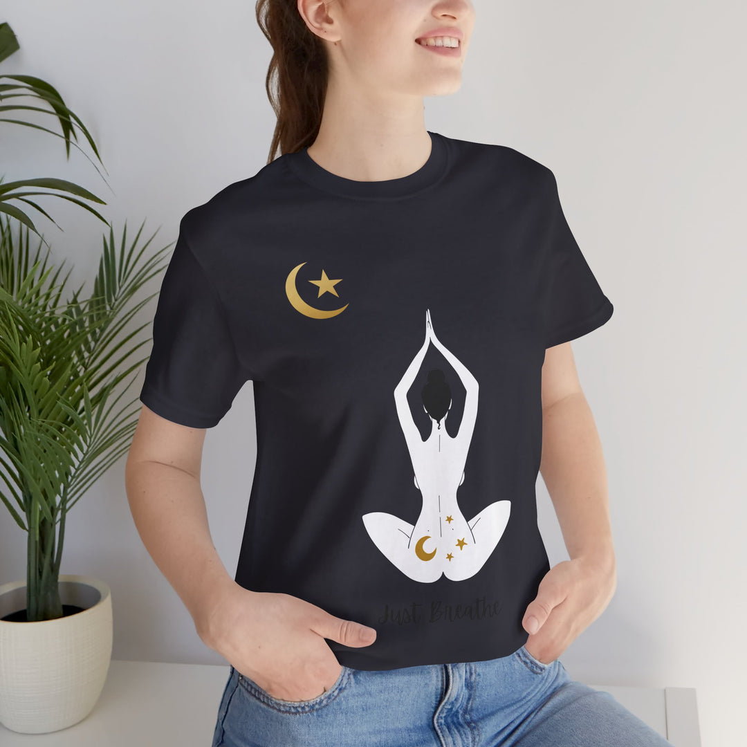 Just Breathe Moon Unisex Jersey Short Sleeve Tee