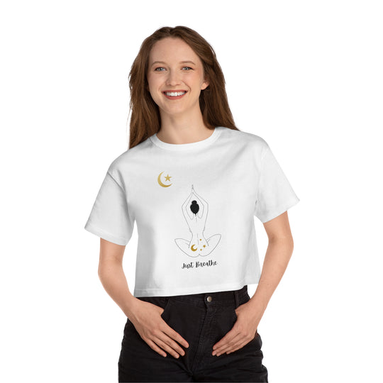 Just Breathe Moon Champion Women's Heritage Cropped T-Shirt